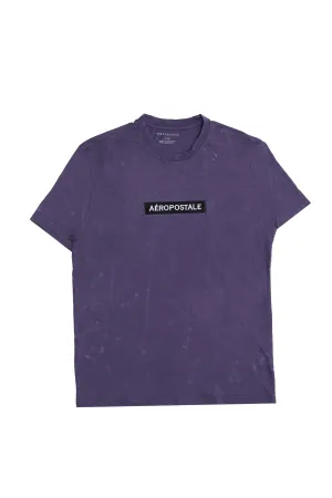 Aropostale Embroidered Box Graphic Acid Wash Tee