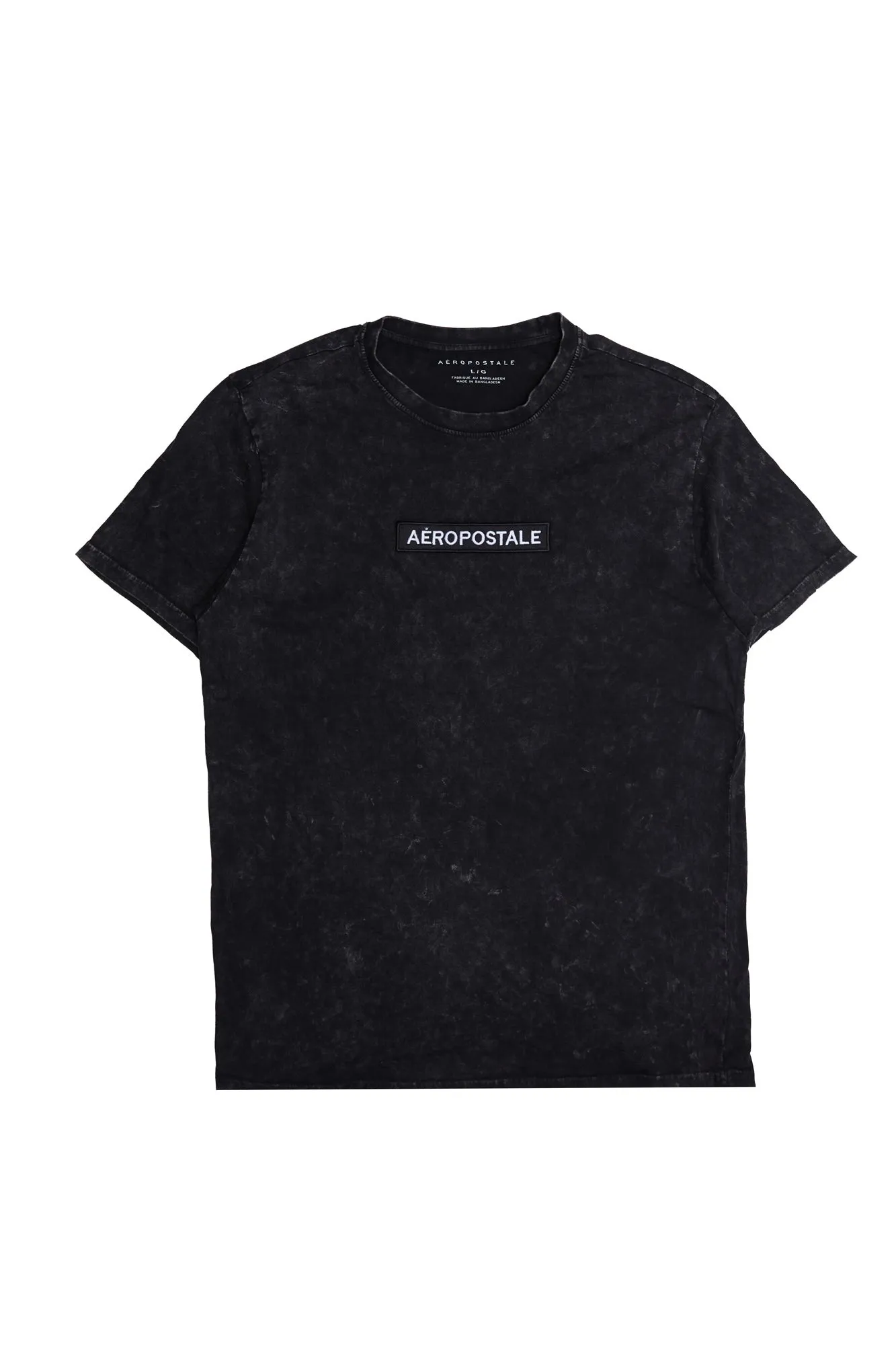 Aropostale Embroidered Box Graphic Acid Wash Tee