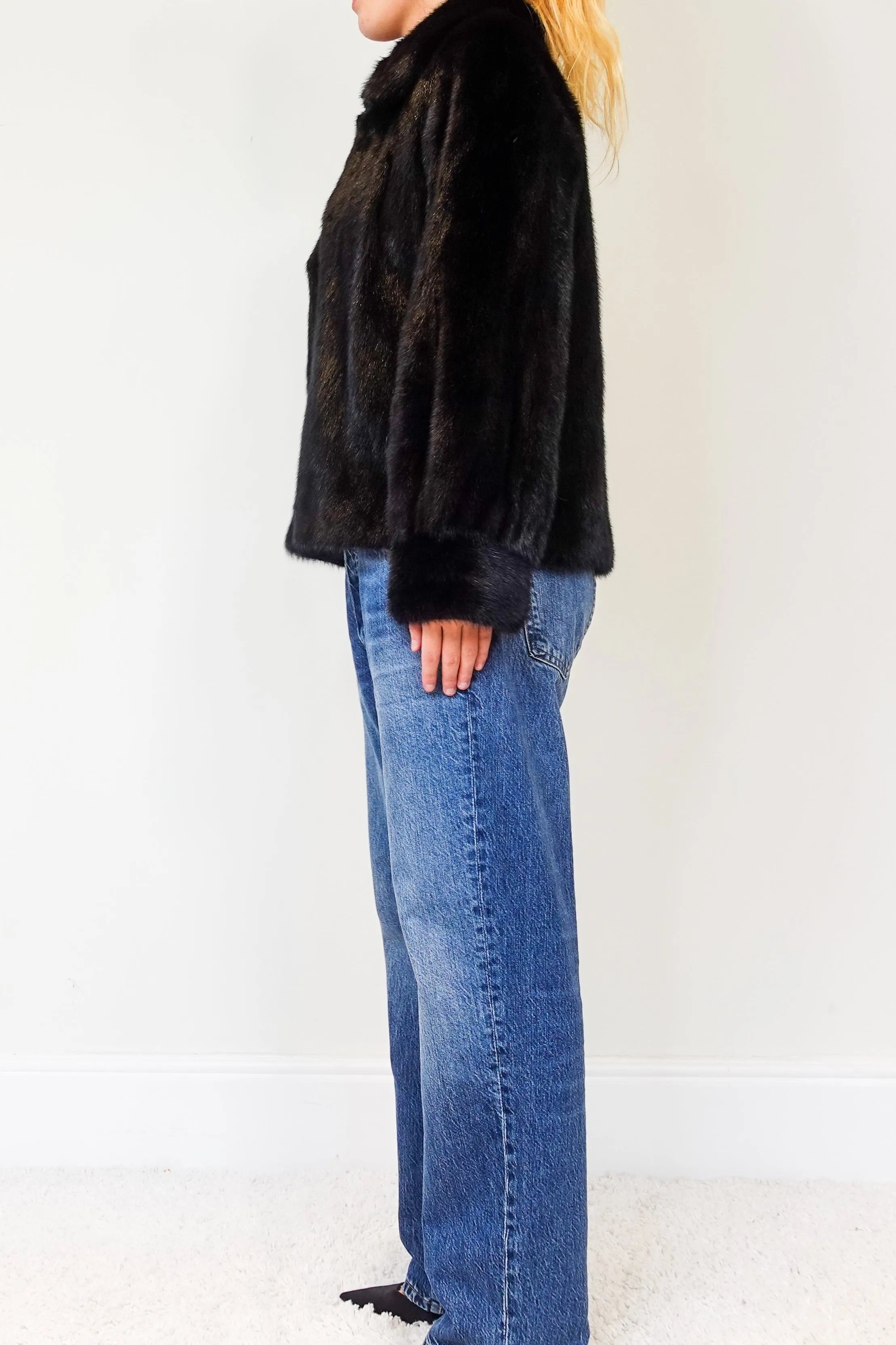 Black fur Coat RRP £1000