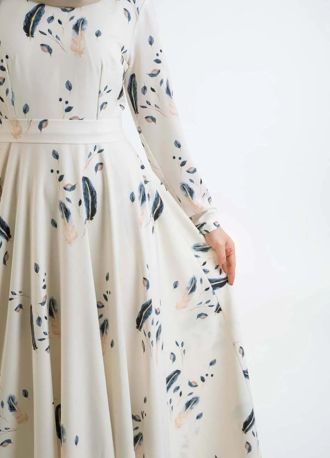 Blue Flock Dress-Modern Hijab Fashion