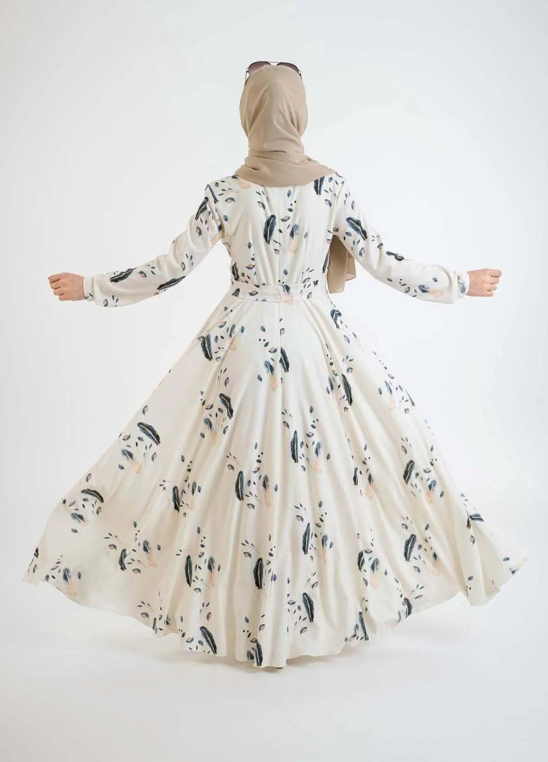 Blue Flock Dress-Modern Hijab Fashion