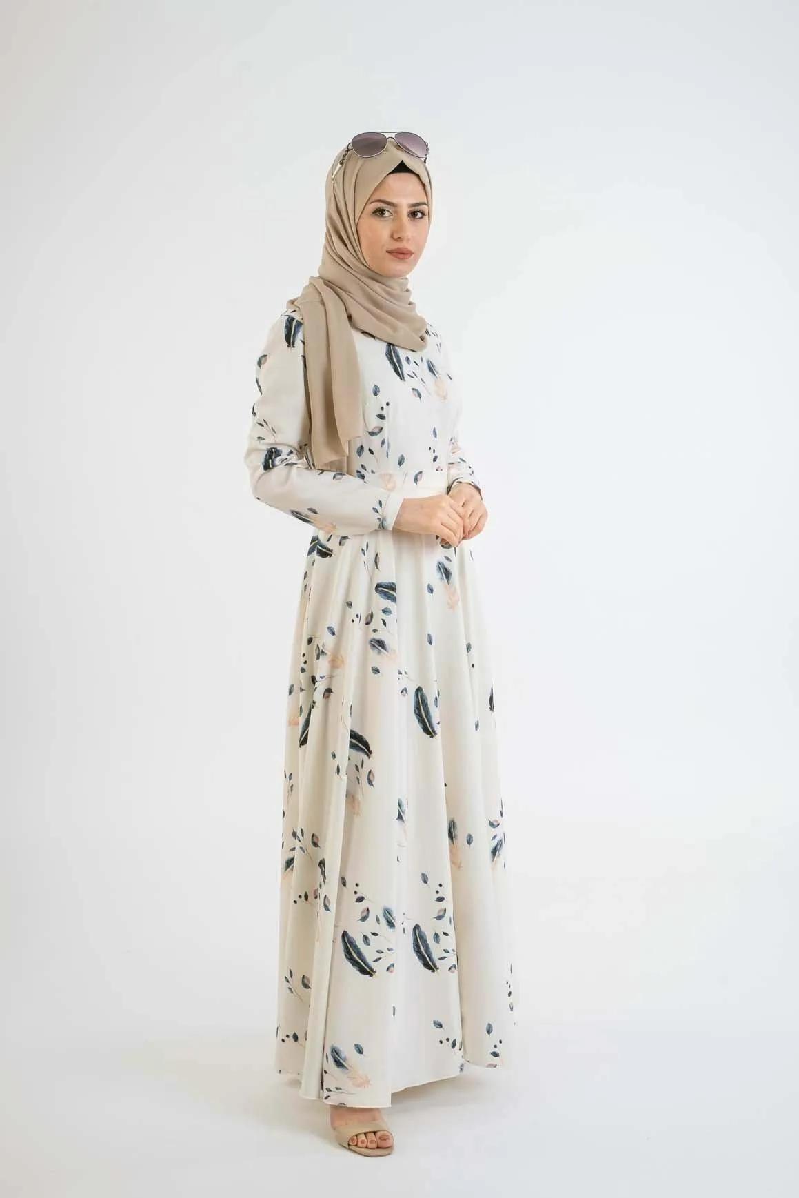 Blue Flock Dress-Modern Hijab Fashion