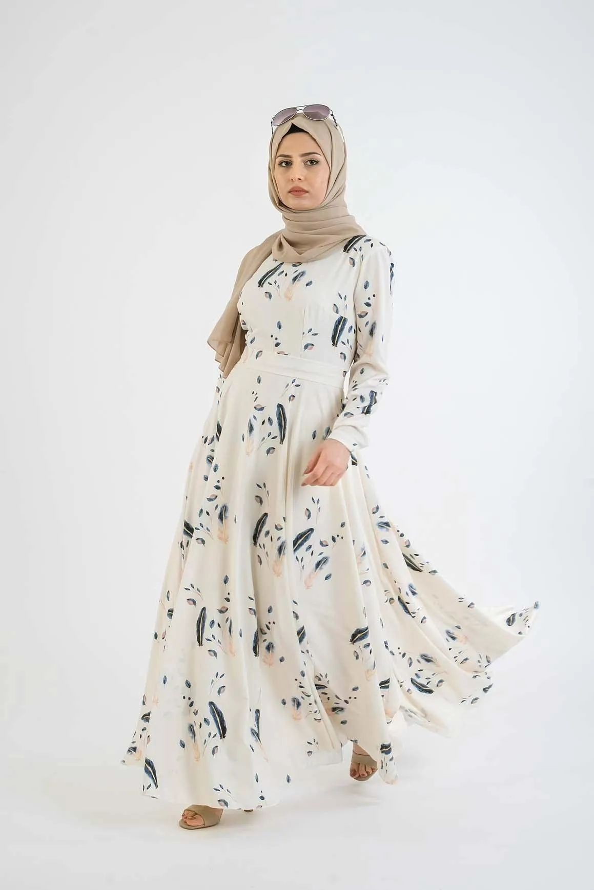 Blue Flock Dress-Modern Hijab Fashion