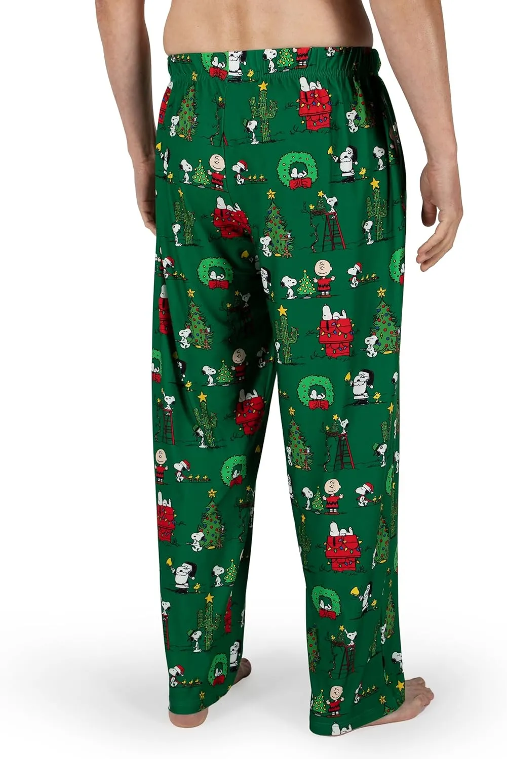 BRIEF INSANITY Snoopy Unisex Lounge Pajama Pants - Loose-Fit, Ultra-Soft, Holiday Wear - Snoopy Happy Holidays Sleep Bottoms