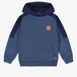 Chandail à capuchon bleue en coton français, enfant || Blue hoodie in french terry, child
