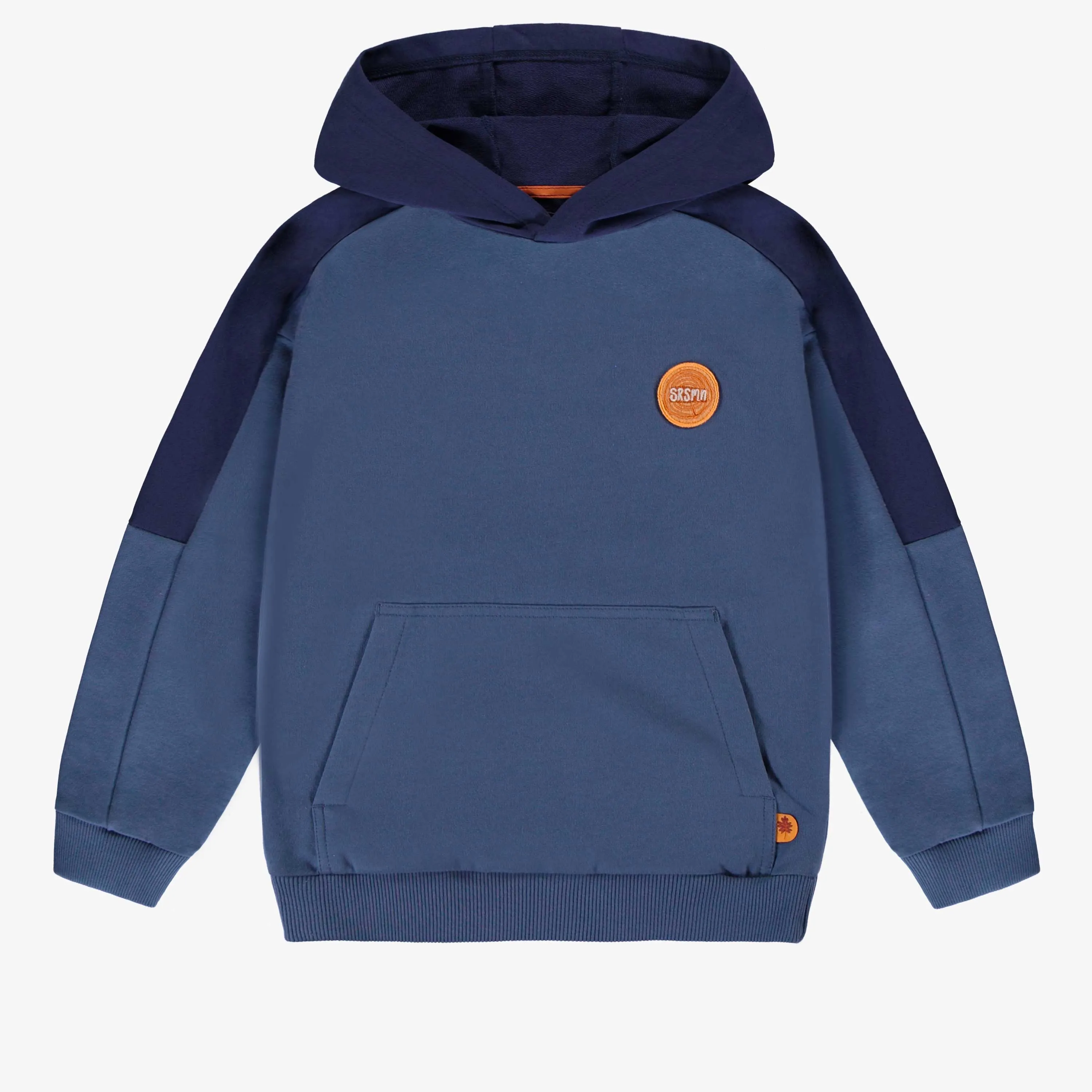 Chandail à capuchon bleue en coton français, enfant || Blue hoodie in french terry, child