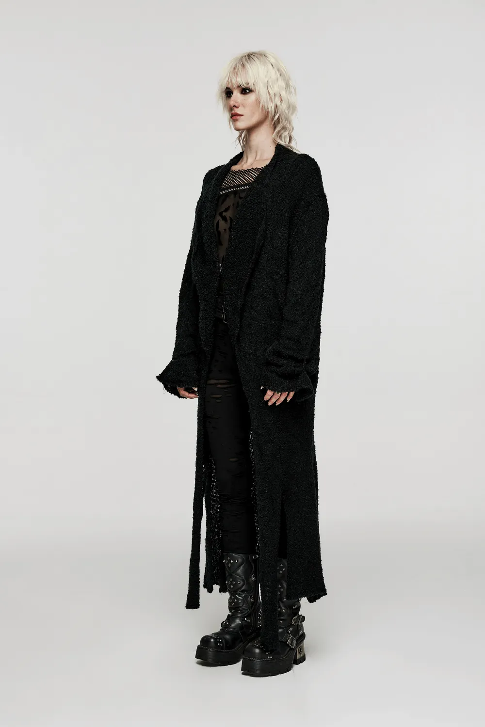 Chic Asymmetric Wool-Blend Long Cardigan - Must-Have