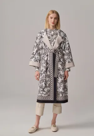 Choice Floral Printed Long Sleeve Belted Jacket Multi Color
