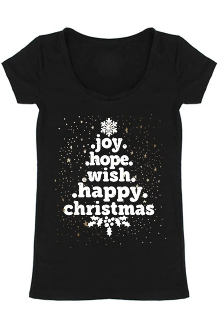 Christmas Tree Word Holiday Graphic T-Shirt