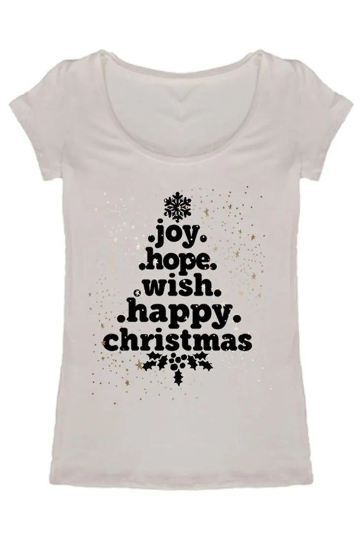 Christmas Tree Word Holiday Graphic T-Shirt