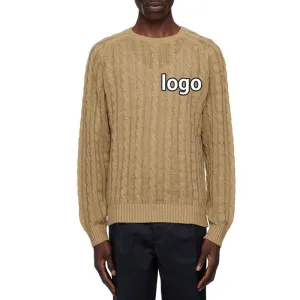 Custom Logo Cable Knit Sweater - OEM/ODM 100% Cotton Knitwear Manufacturer