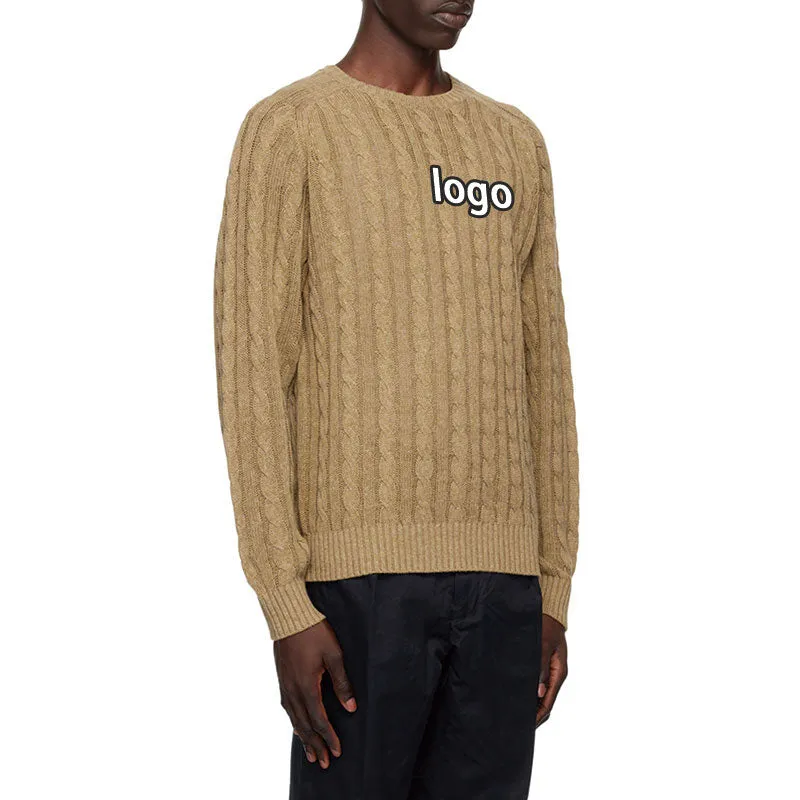 Custom Logo Cable Knit Sweater - OEM/ODM 100% Cotton Knitwear Manufacturer