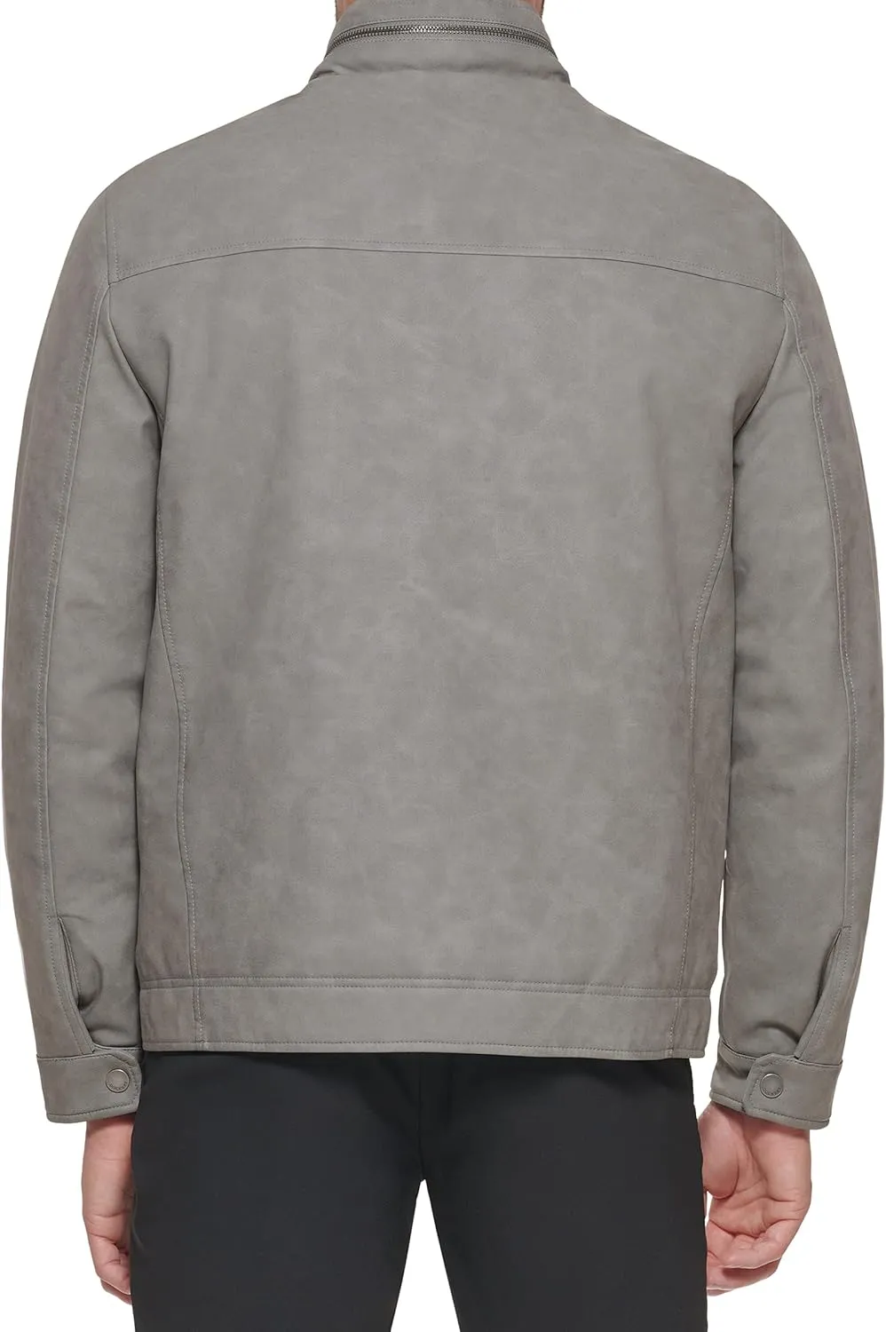 Dockers Men's Faux Leather Military Jacket