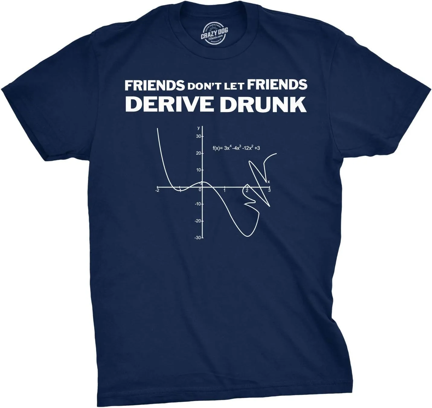 Don't Drink and Derive T Shirt Funny Math Teacher Hilarious Drinking Graph Tee