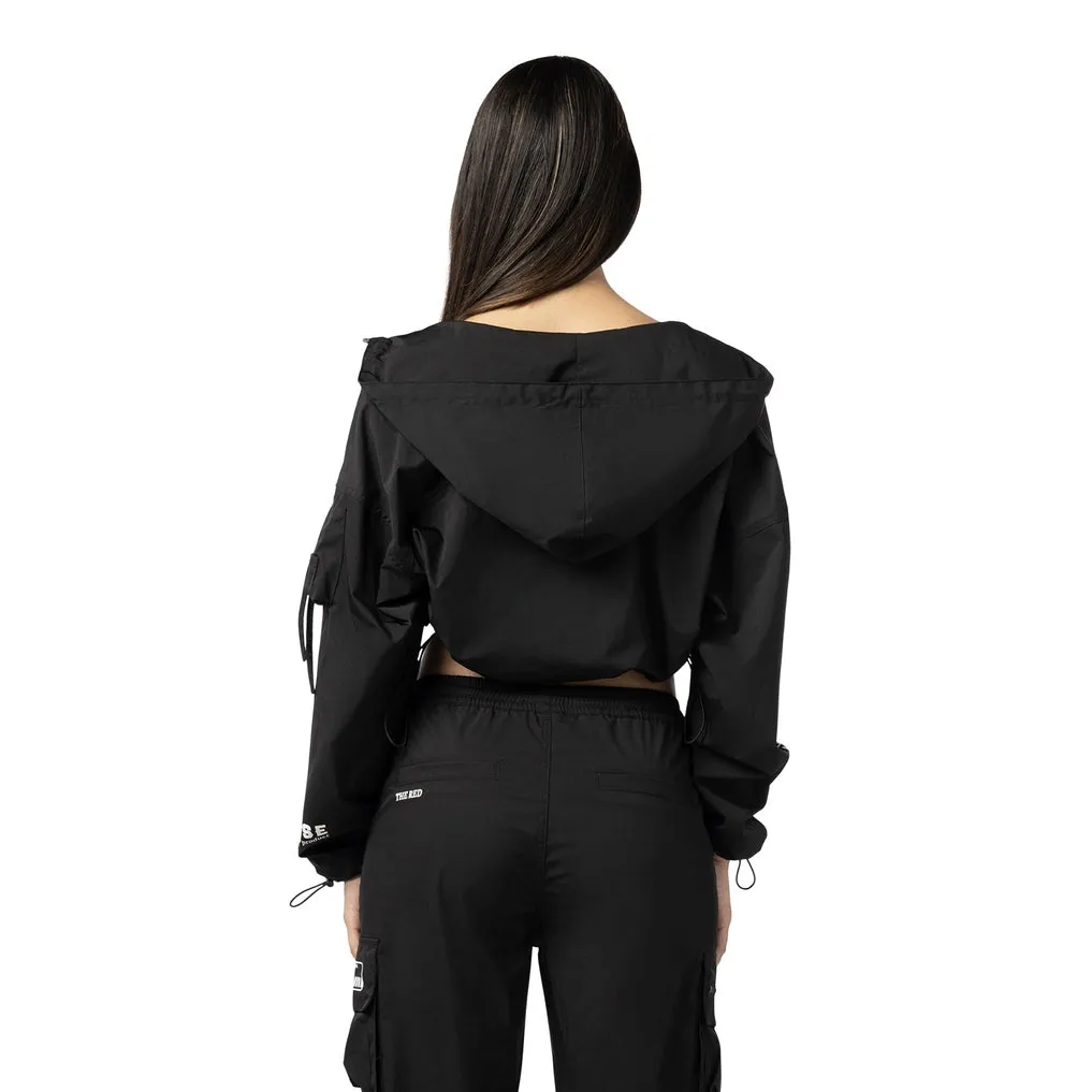 Dropped Shoulder Utility Jacket - Black