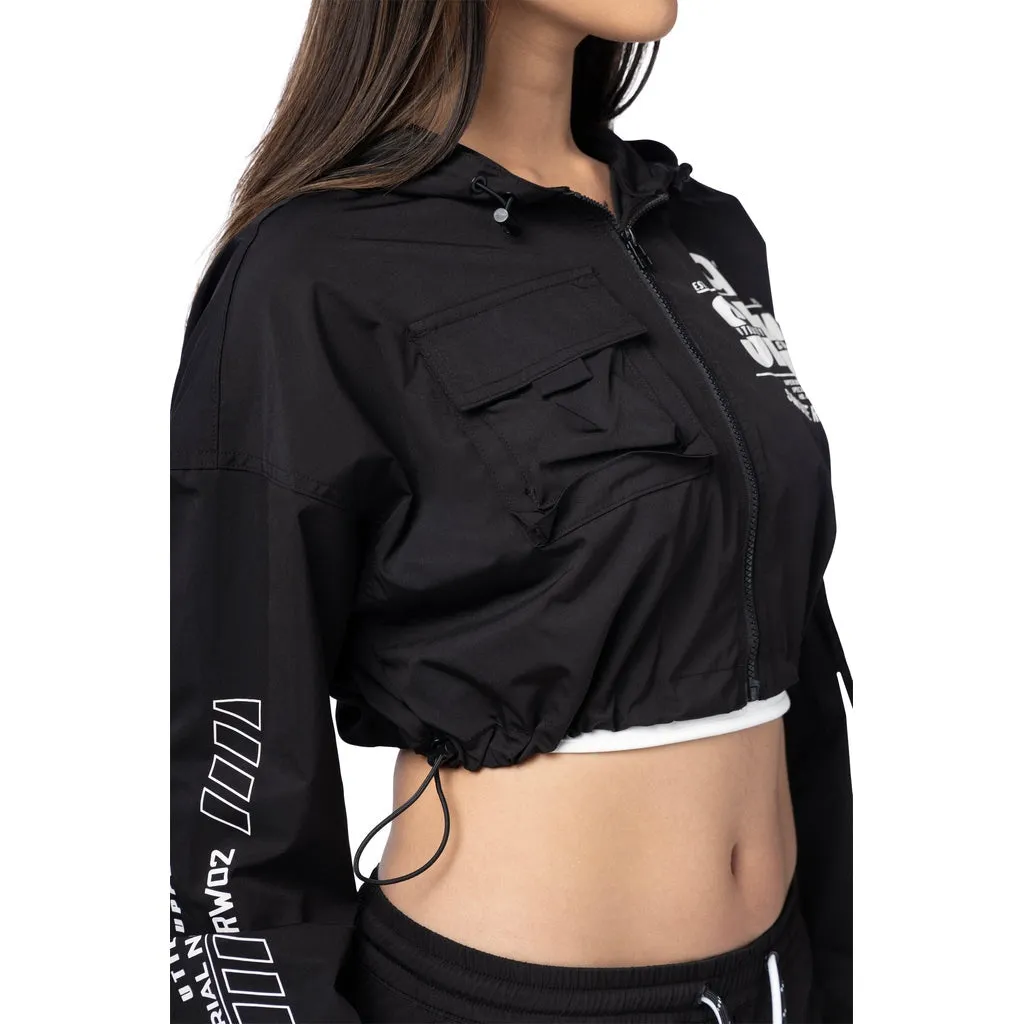 Dropped Shoulder Utility Jacket - Black