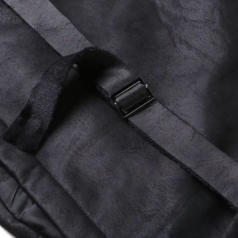 Fashion Suede Single Breasted Vest / Men's Steampunk Slim Waistcoat With Buckle Back