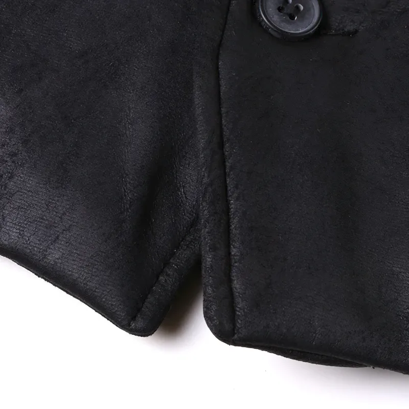 Fashion Suede Single Breasted Vest / Men's Steampunk Slim Waistcoat With Buckle Back