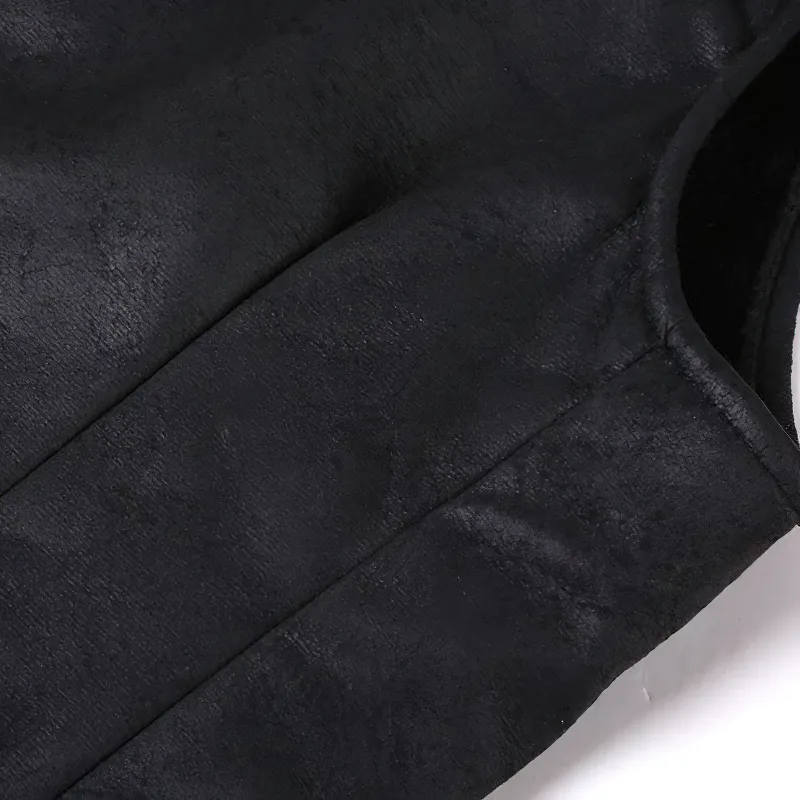 Fashion Suede Single Breasted Vest / Men's Steampunk Slim Waistcoat With Buckle Back