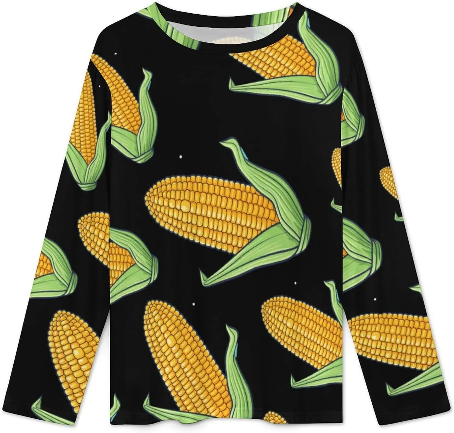 Food Corn Women's Pajama Set Long Sleeve Pj Sets Casual Two Piece Loungewear Soft Sleepwear