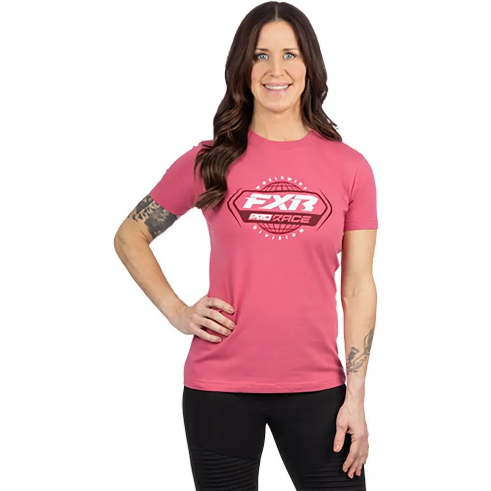 FXR Race Division Premium T-Shirt Astro Dust/Merlot Pink