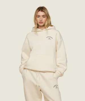 Gymshark Phys Ed Graphic Hoodie - Ecru White/Archive Brown