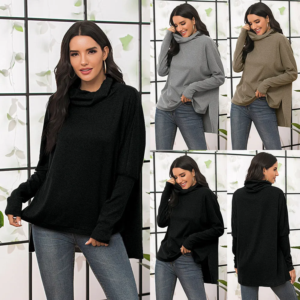 Irregular long casual sweater