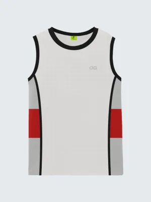 Kid's Active Striped Vest - White