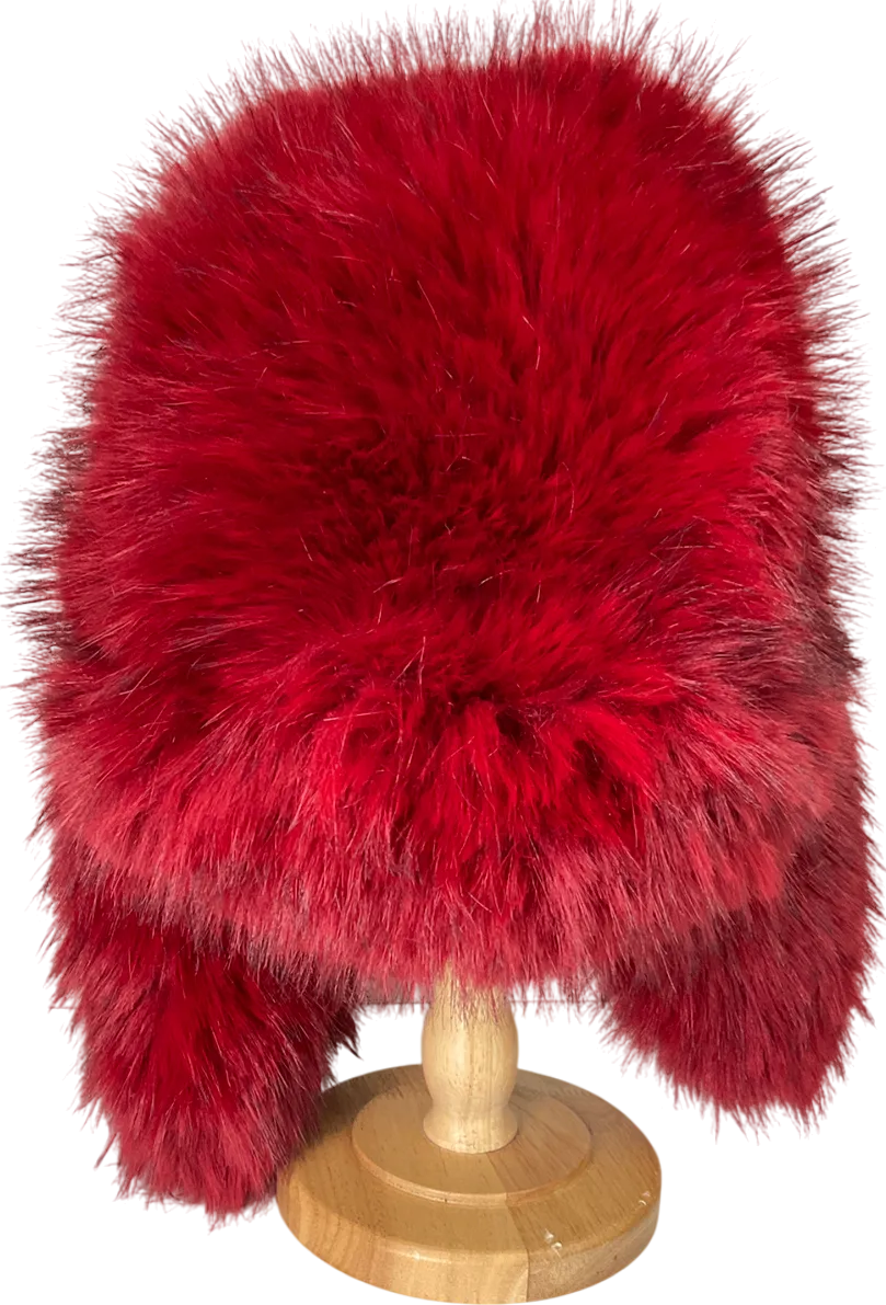 Kim Shui Oversized Faux Fur Trapper Hat In Red One Size