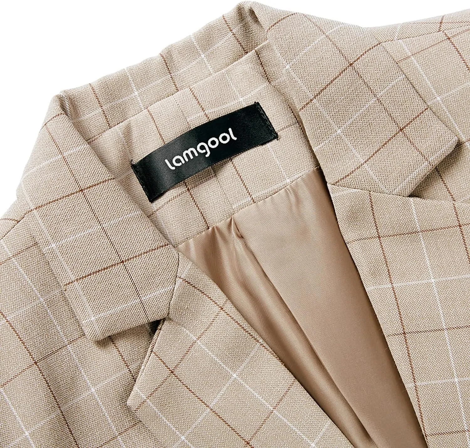 Lamgool Women's 2 Piece Plaid Suit Lady's Business One Button Lined Blazer Jacket Pant Set