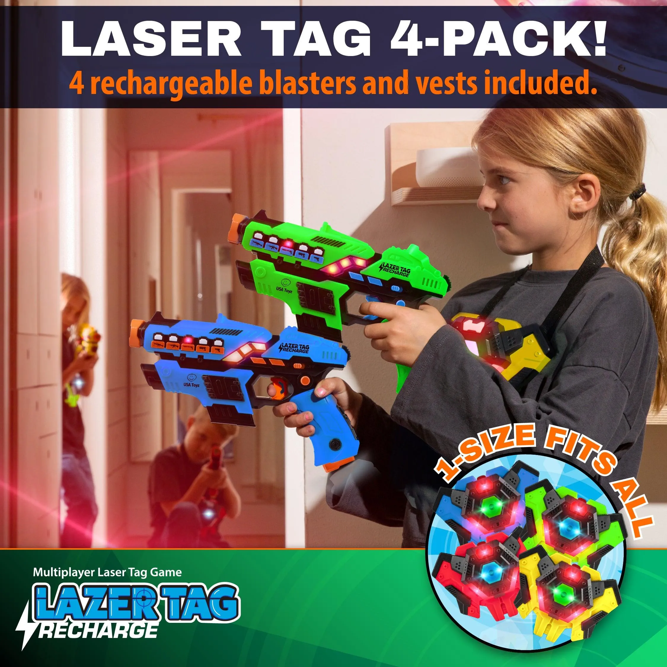 Laser Tag 4 Pack (Rechargeable)