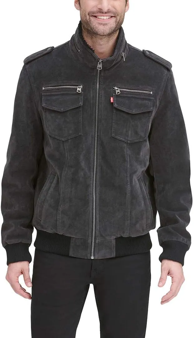 Levi's Mens Faux Leather Aviator Bomber Jacket (Regular & Big & Tall Sizes)