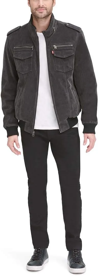 Levi's Mens Faux Leather Aviator Bomber Jacket (Regular & Big & Tall Sizes)