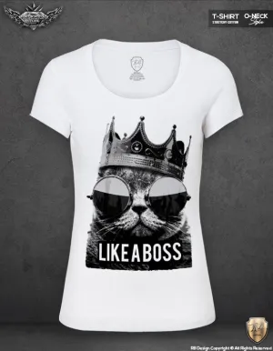 Like a Boss Womens T-shirt Trendy Cat Lover Tank Top WD151