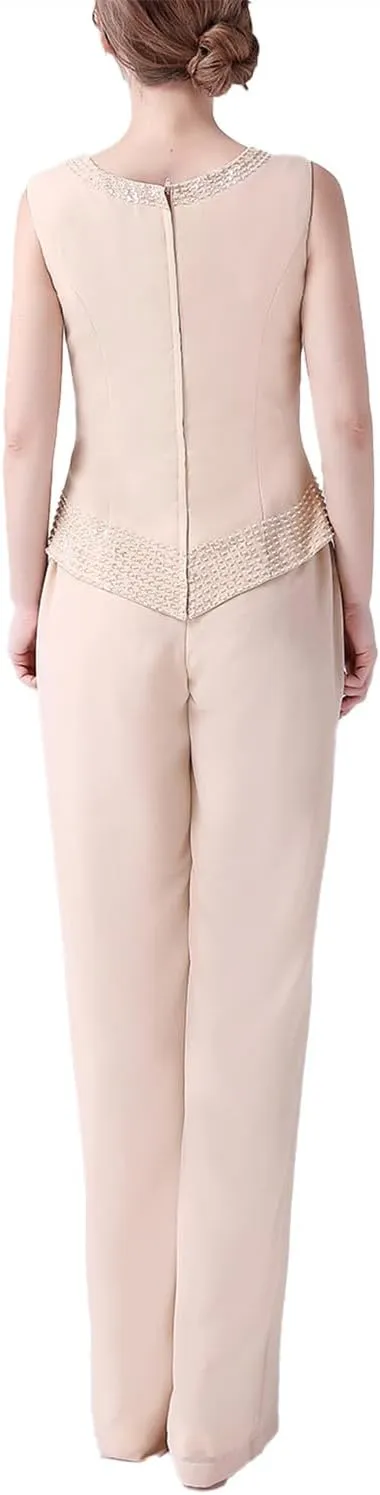 Long Coat 3 Pieces Mother of The Bride Pant Suits for Wedding Guest Groom Mother of The Bride Dresses