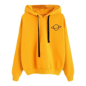 Loose Printed Hooded Sweatshirt Hoodies Long Sleeved Pullover Women
