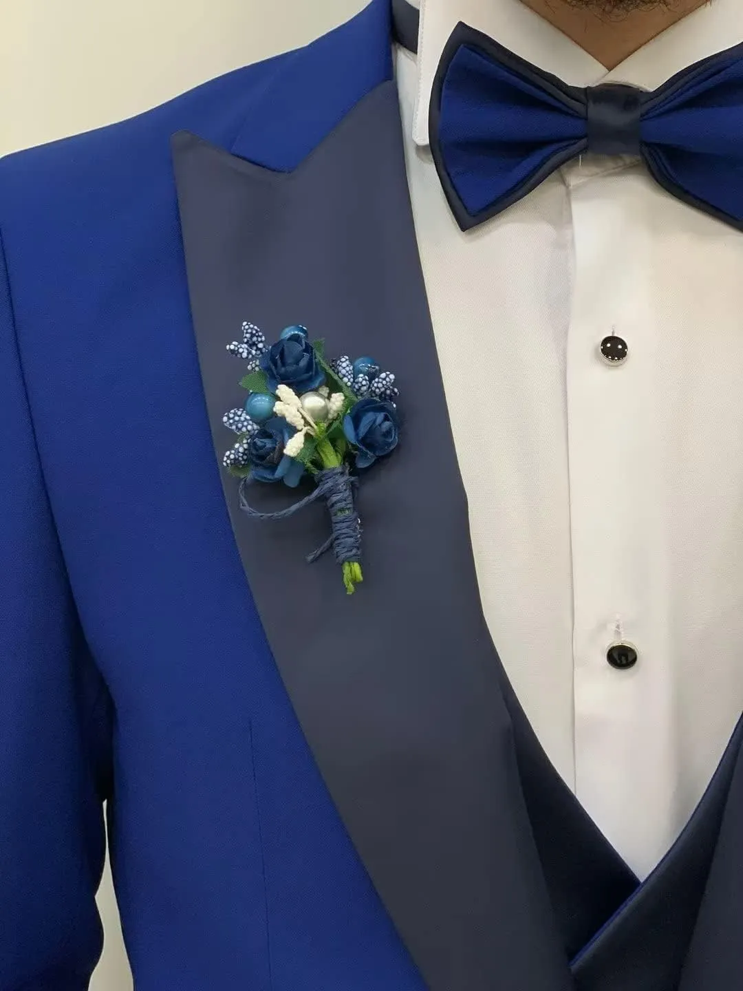 Men Slim Fit Suits 3 Piece Double Breasted Suit Men Wedding Prom Party Business Blazer Vest and Pants with Tie