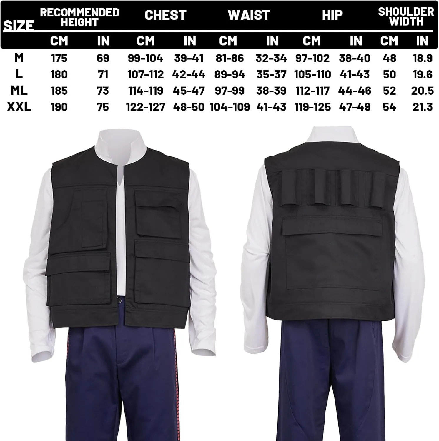Men Space Adventure Cosplay Costume White Shirt Side Red Striped Pants Multi Pocket Vest Captain Outfit Full Set