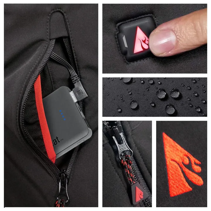 Men's 5V Battery Heated Softshell Vest - Black