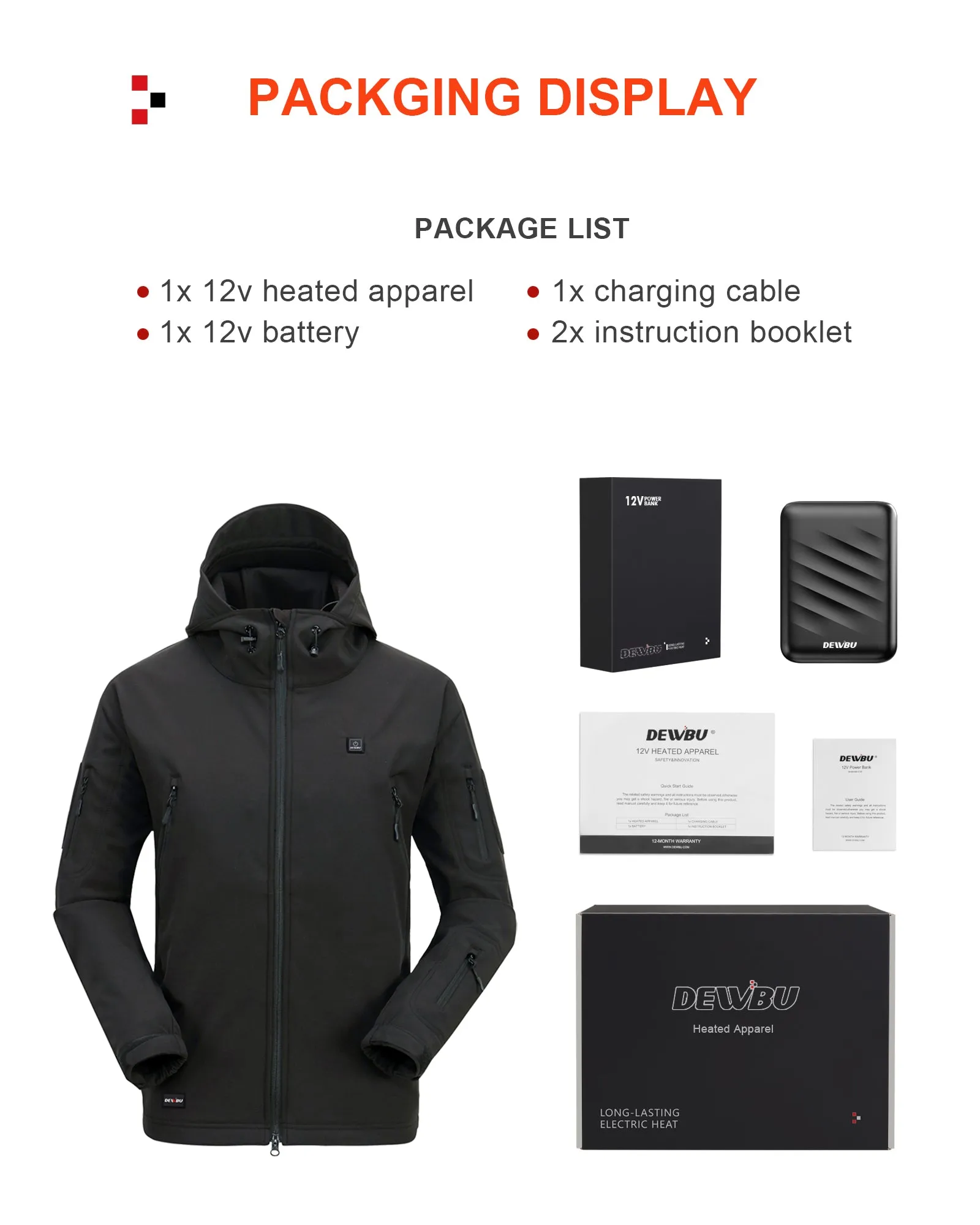 Men's Soft Shell Heated Jacket With 12V Battery Pack - Dark Blue