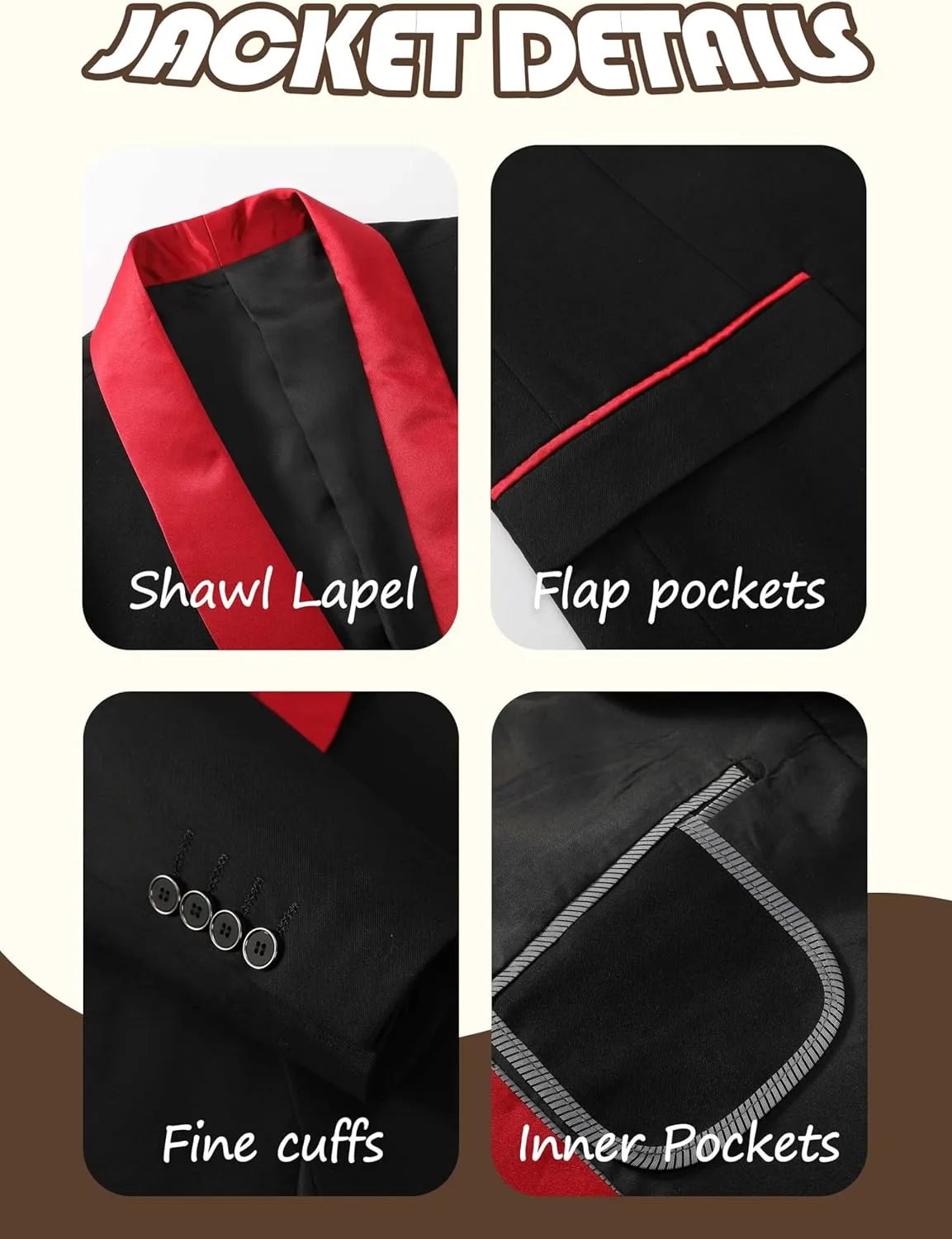 Mens Suit 3 Pieces Slim Fit Shawl Lapel Solid Tuxedo Blazer Vest Pants Shirt Bow Tie and Tie Prom Party Wedding Dinner