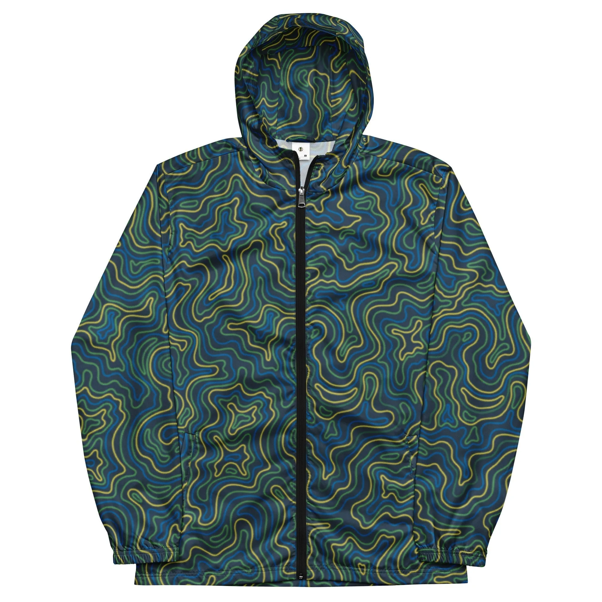 Mens Tropical Electric Coral Windbreaker