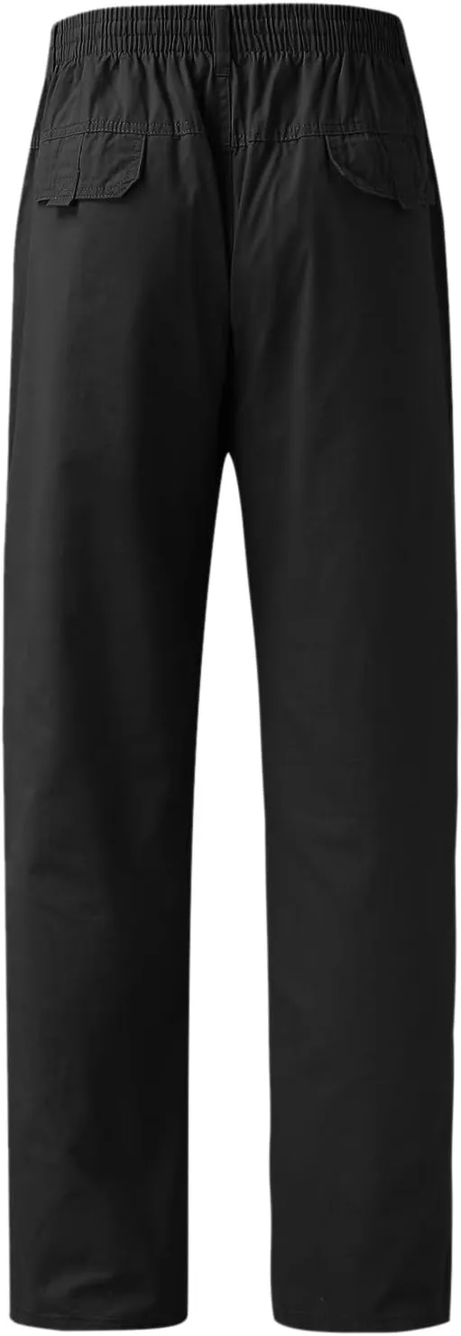 MIDOO Pants for Men Baggy Drawstring Chino Cargo Pants Lightweight Hiking Pants Outdoor Twill Track Jogging