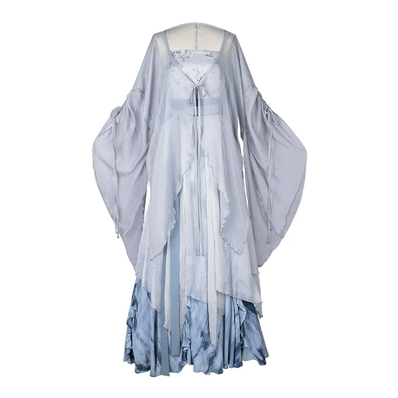 Modern Hanfu Collection | Daily outerwear, tie-dye skirt, irregular skirt, fairy elements