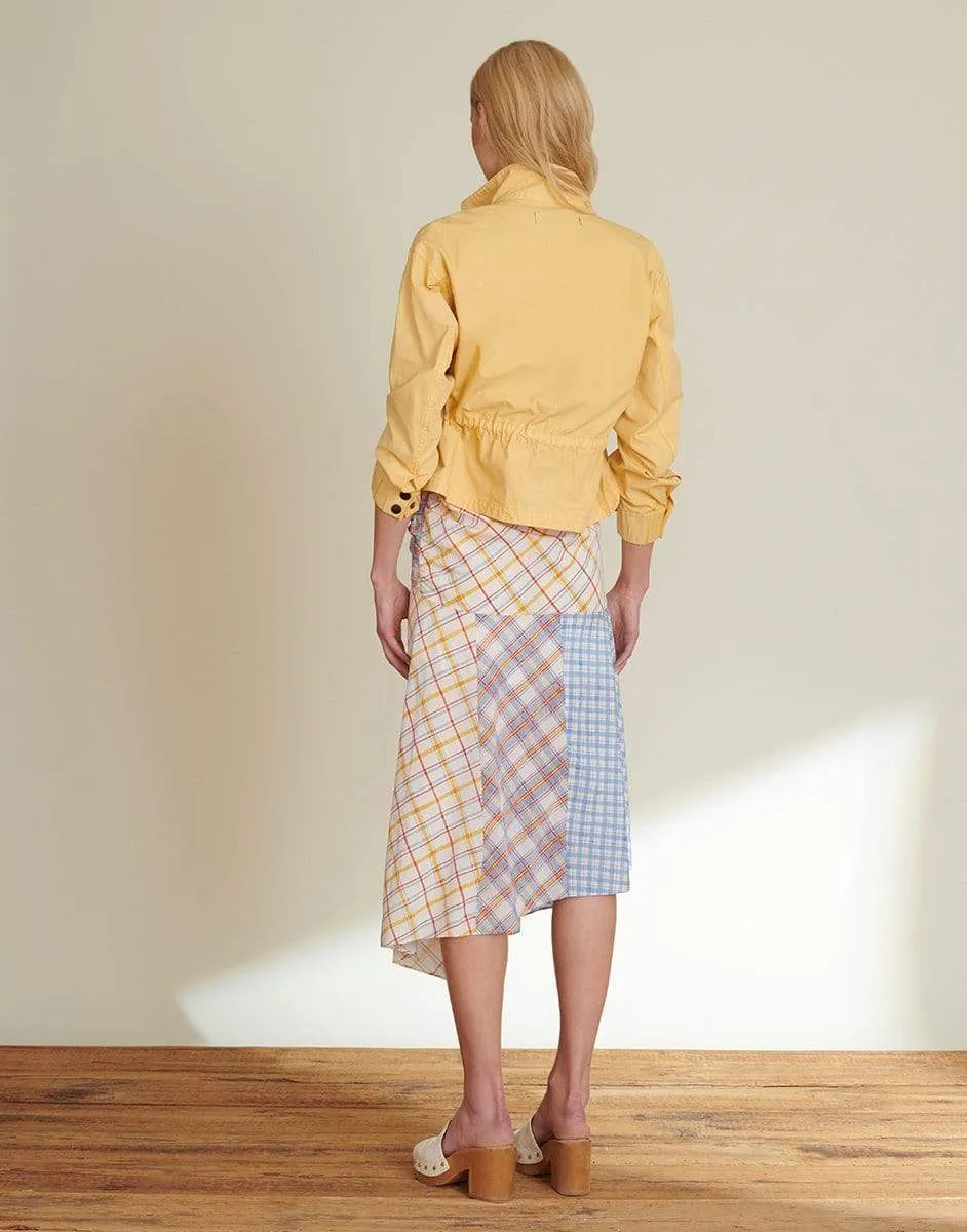 Mustard Roz Drawstring Peplum Jacket