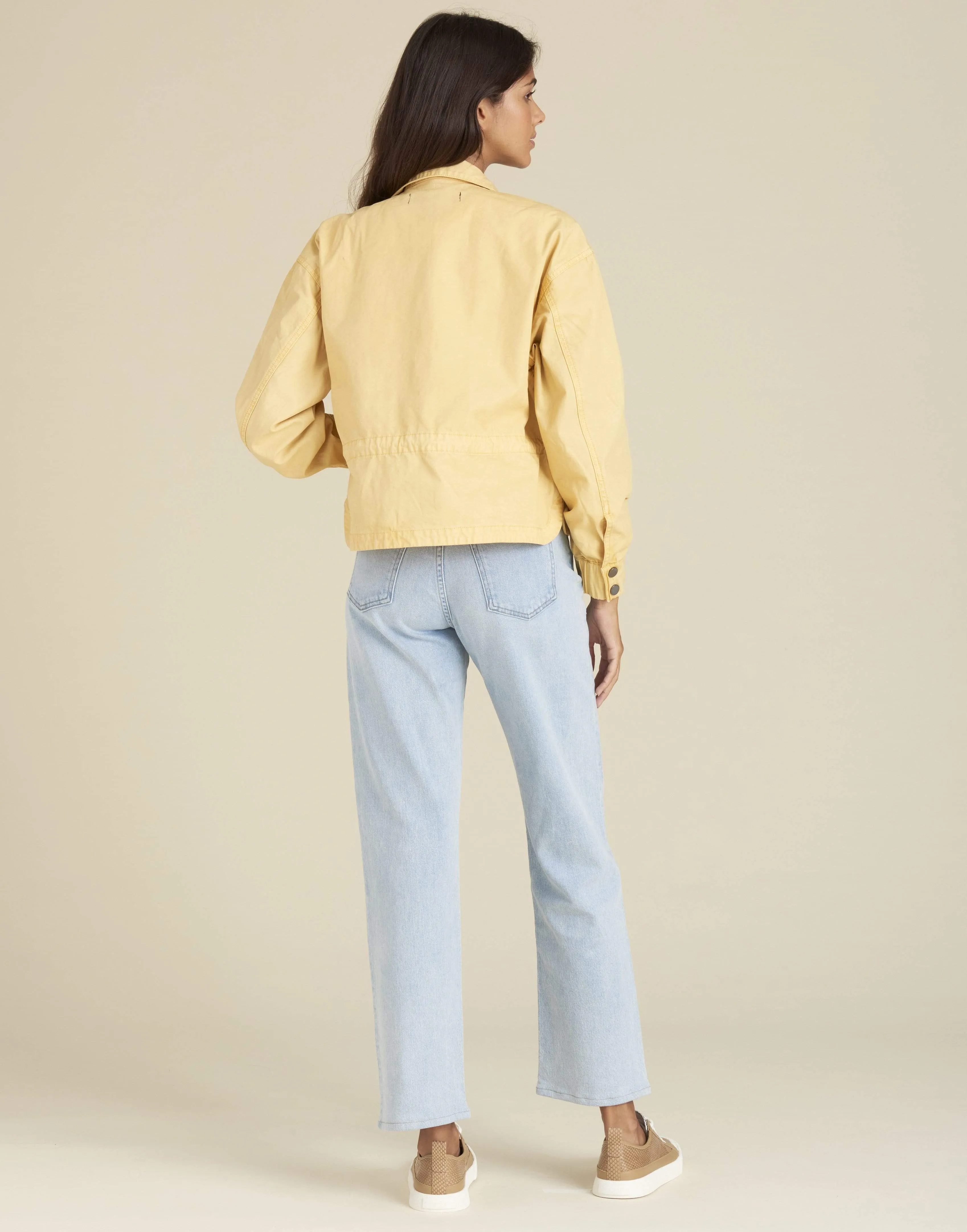 Mustard Roz Drawstring Peplum Jacket
