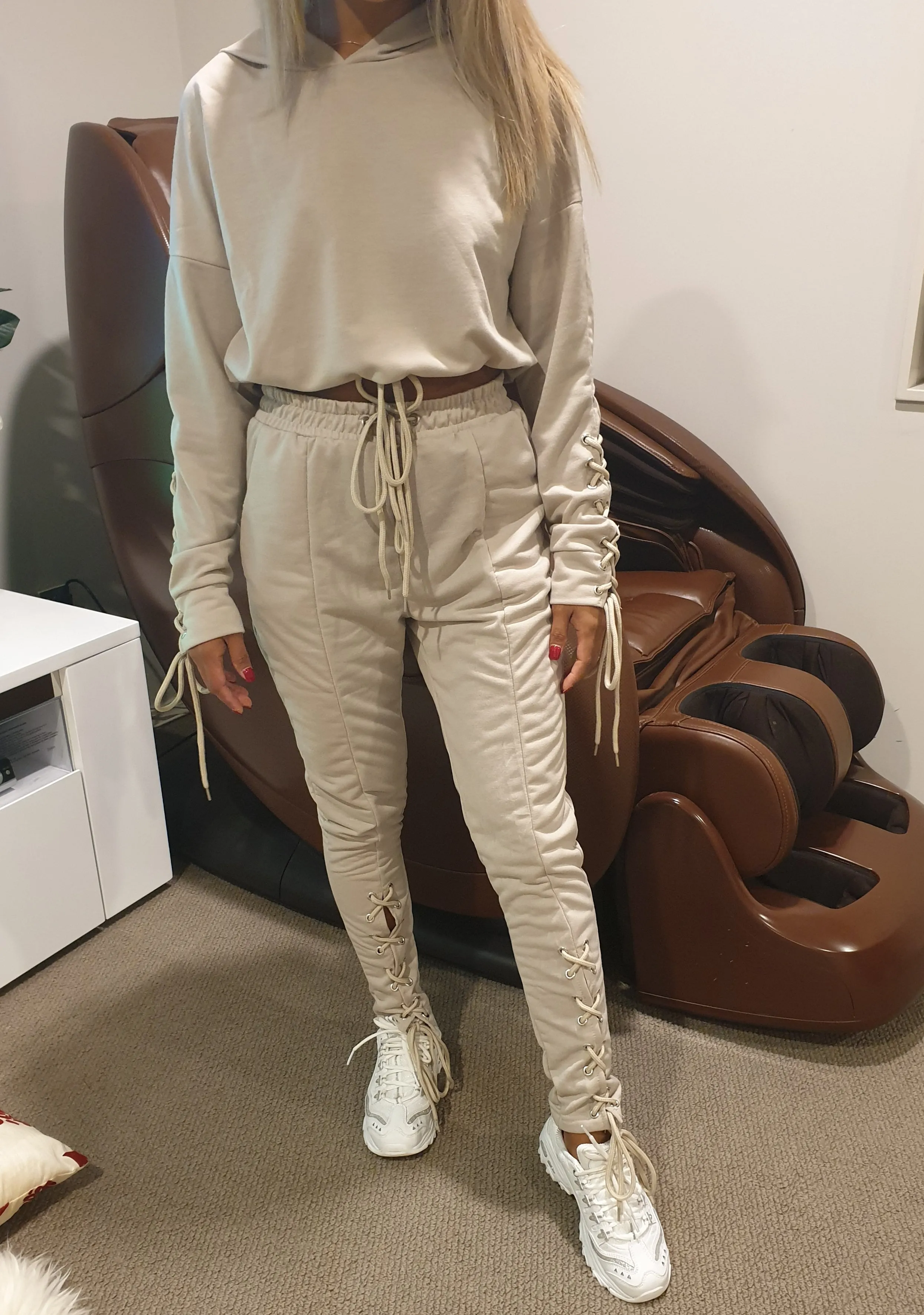 New Autumn Winter Two Pieces Set Women Workout Top And Pants Set Lady