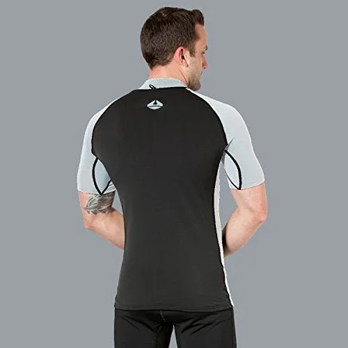 New Men's LavaCore Short Sleeve LavaSkin Shirt - Black/Grey (Size 4X-Large) for Scuba Diving, Surfing, Kayaking, Rafting & Paddling