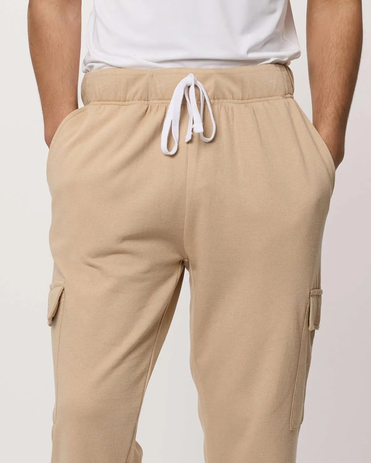 Real Essentials 3 Pack: Men's Tech Fleece Open Bottom Cargo Sweatpants with Pockets (Available in Big & Tall)