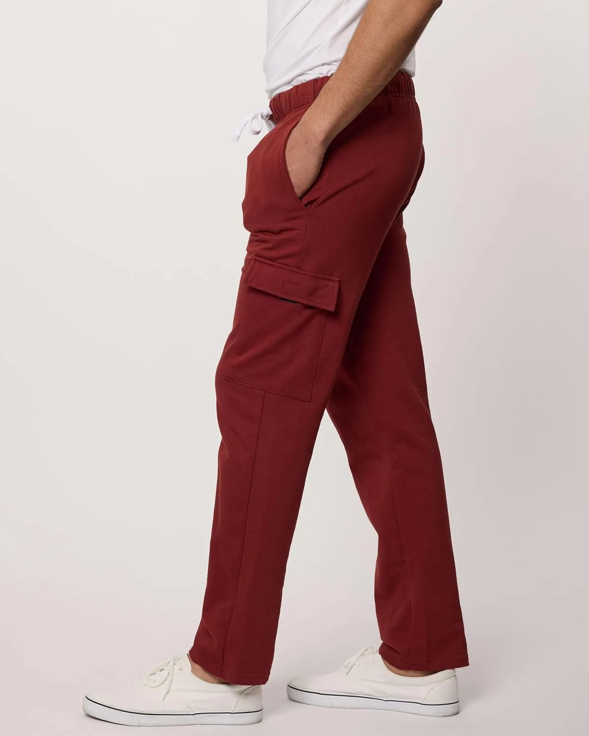 Real Essentials 3 Pack: Men's Tech Fleece Open Bottom Cargo Sweatpants with Pockets (Available in Big & Tall)